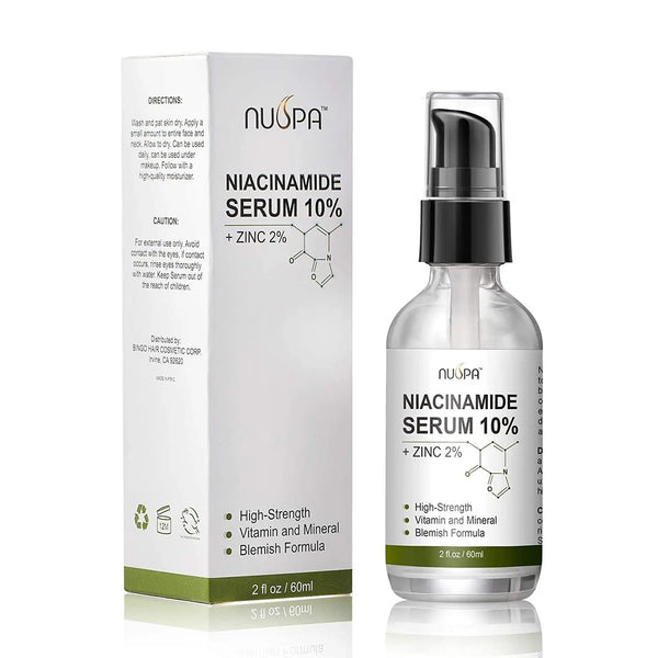 Nuspa Niacinamide Serum 10% for Circles Age Spots Pore Cleanser Acne Scars Sun Damage Corrector Plump Skin Organic Anti Aging Serum - DOKAN
