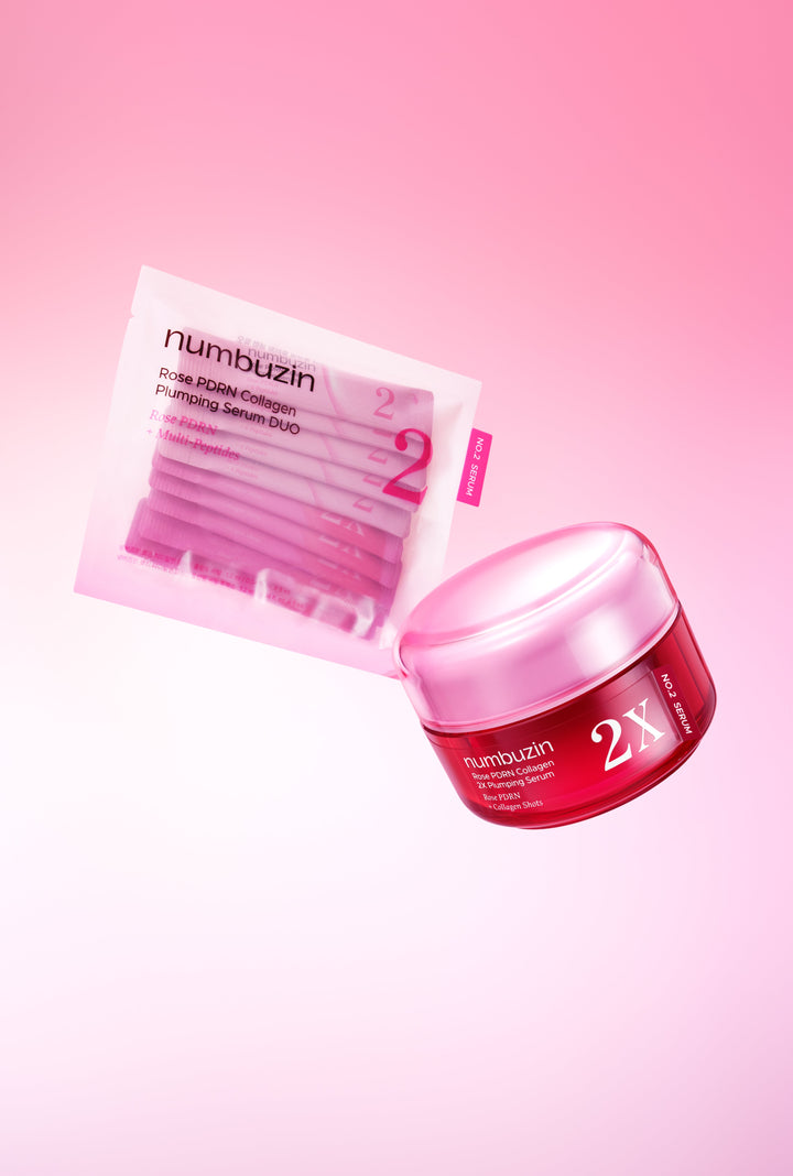 Numbuzin No.2 Rose PDRN Collagen 2X Plumping Serum + Collagen Shot 30ml Glam Secret
