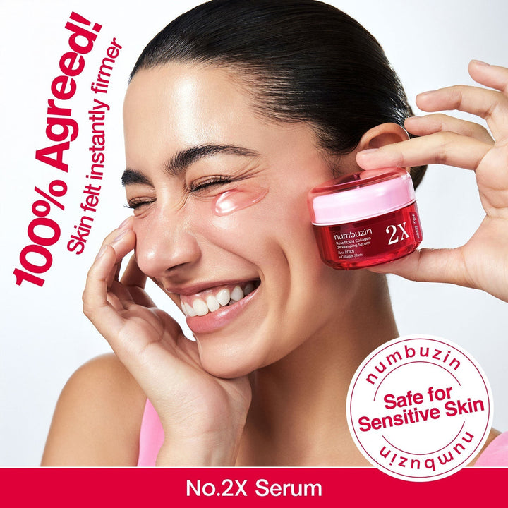 Numbuzin No.2 Rose PDRN Collagen 2X Plumping Serum + Collagen Shot 30ml Glam Secret