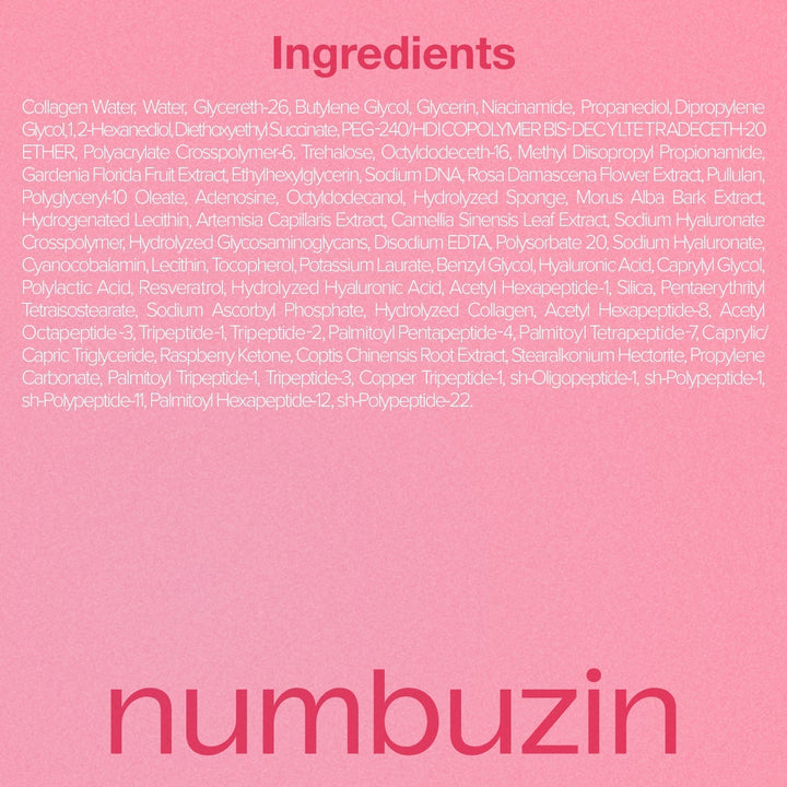 Numbuzin No.2 Rose PDRN Collagen 2X Plumping Serum + Collagen Shot 30ml Glam Secret