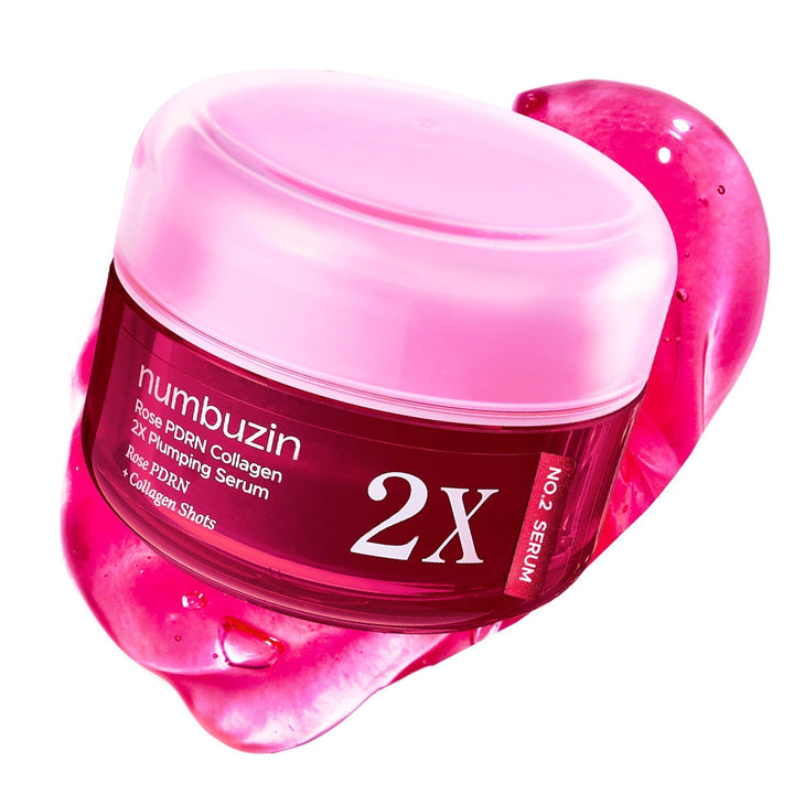 Numbuzin No.2 Rose PDRN Collagen 2X Plumping Serum + Collagen Shot 30ml Glam Secret