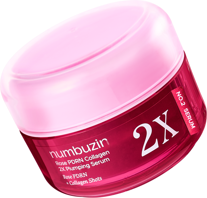 Numbuzin No.2 Rose PDRN Collagen 2X Plumping Serum + Collagen Shot 30ml Glam Secret