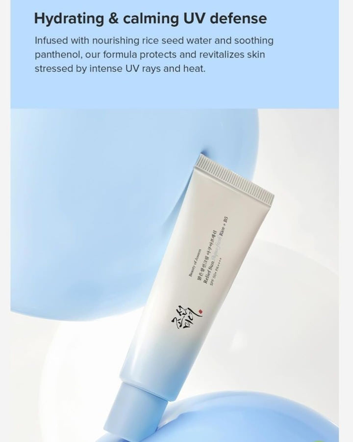 DOKAN BEAUTY OF JOSEON Relief Sun Aqua-Fresh: Rice + B5 | 50 ml | Lightweight, Hydrating Sunscreen SPF50+ PA++++ BEAUTY OF JOSEON