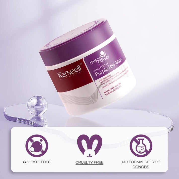 DOKAN KARSEELL Maca Essence Purple Hair Mask for Blonde Hair | Deep Conditioning & Tone Correction Karseell