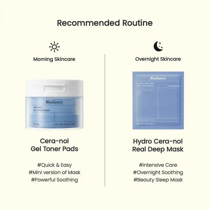 BIODANCE Hydro Cera-nol Real Deep Mask Set + Cera-nol Gel Toner Pads Medicube JOLIE'S