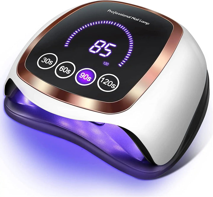 BLUEQUE V3 2 in 1 UV LED Nail Lamp Dryer for Gel Polish 168W with 4 Timer Settings Auto Sensor and LCD Touch Screen for Salon and Home Use - DOKAN