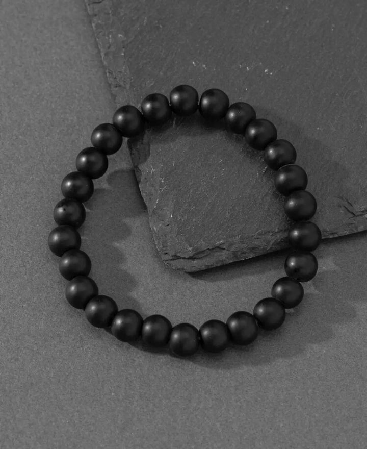 Black Onyx Matt Natural Stone Handmade Bracelet - DOKAN