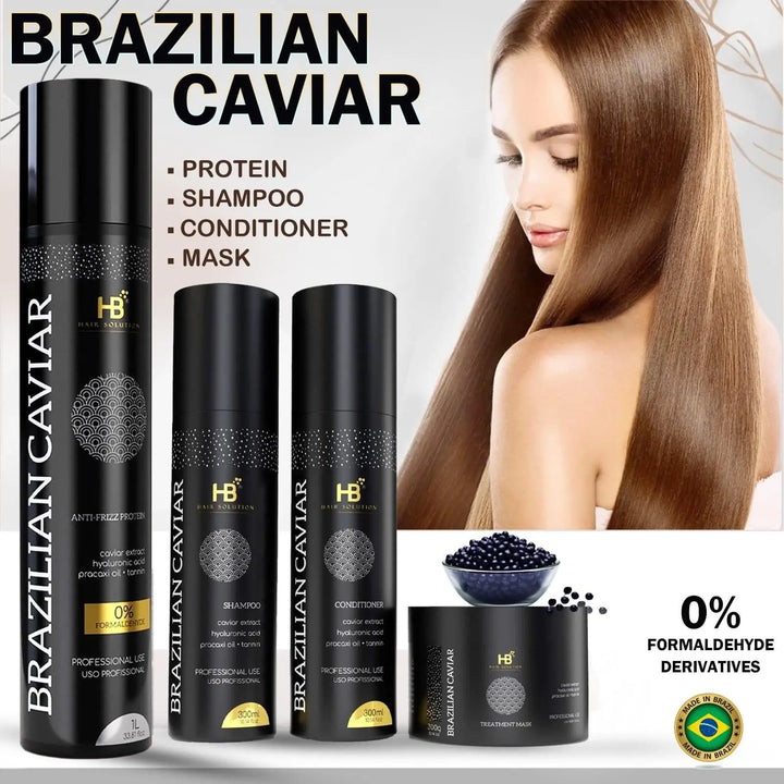 DOKAN HB HAIR SOLUTION Brazilian Caviar Brazilian Anti Frizz Hair Treatment Set HB HAIR SOLUTIONS