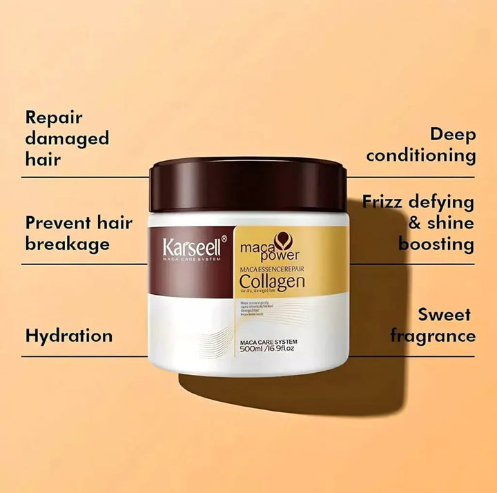 DOKAN Karseell Collagen Hair Treatment Collagen Hair Mask Essence for Dry Damaged Hair 500 ml KARSEELL