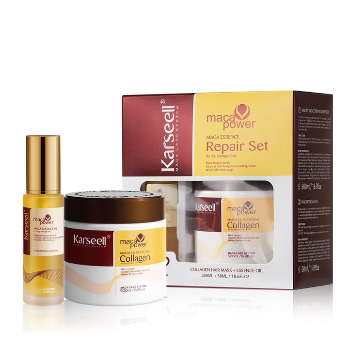 DOKAN KARSEELL Maca Essence Power Collagen Hair Mask 500 ML & Argan Oil 50 ML Repair Set KARSEELL