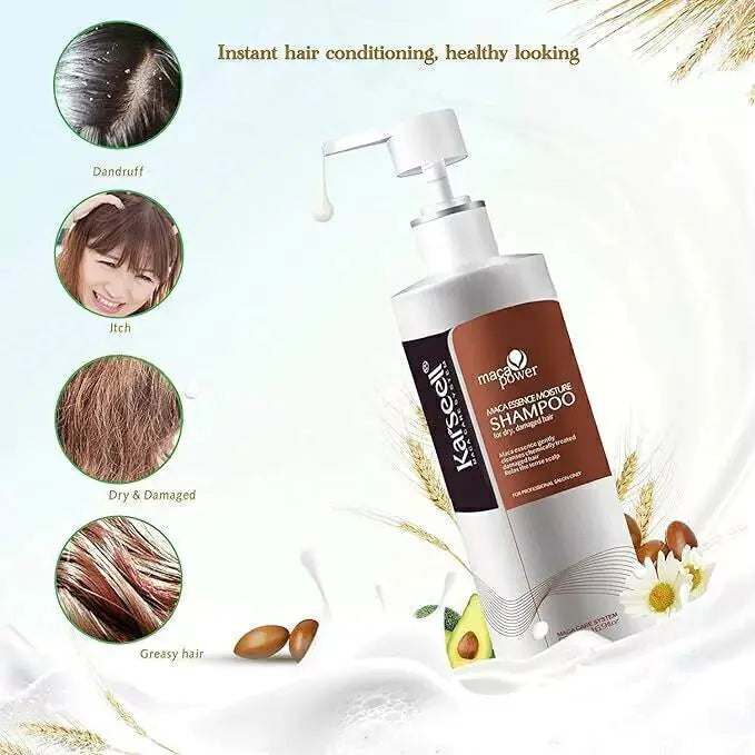 DOKAN Karseell Maca Power Argan Oil Shampoo Herbal Extract Deep Moisturizing Gentle Shampoo for Dry and Damaged Hair 500 ml KARSEELL