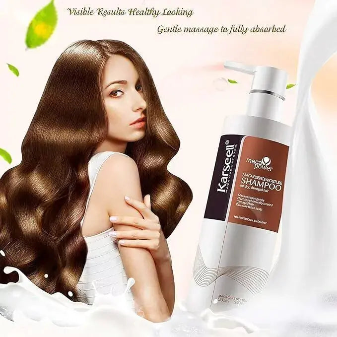 DOKAN Karseell Maca Power Argan Oil Shampoo Herbal Extract Deep Moisturizing Gentle Shampoo for Dry and Damaged Hair 500 ml KARSEELL