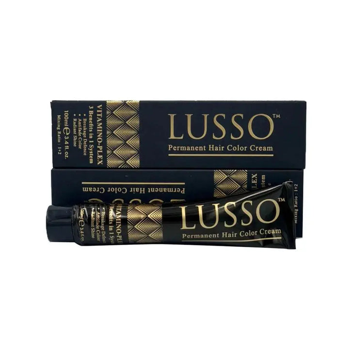 Lusso Permanent Hair Color Cream 100 ML #1 Black - DOKAN