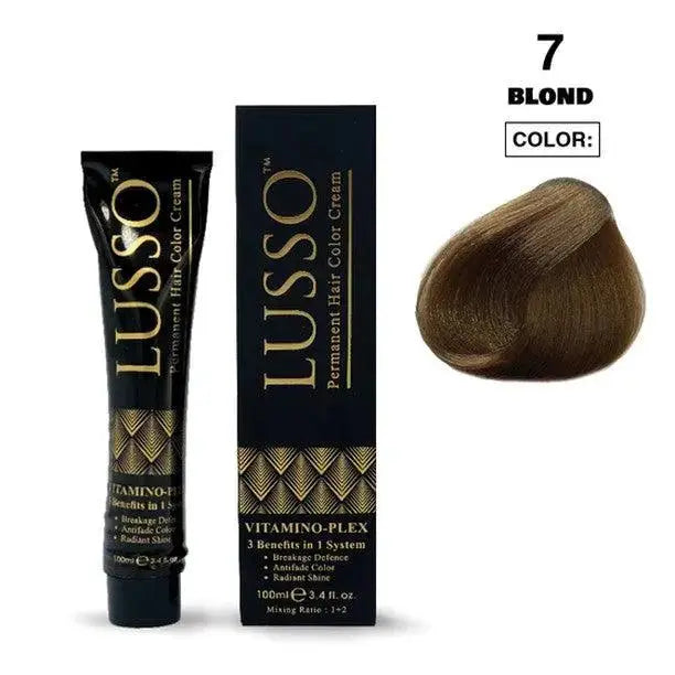 Lusso Permanent Hair Color Cream 100 ML #7 Blond - DOKAN