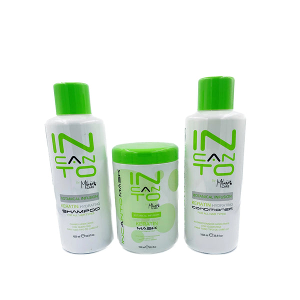 MILANO CARE Incanto Botanical Infusion Keratin Shampoo Conditioner Mask Set 3 X 1000 ML - DOKAN