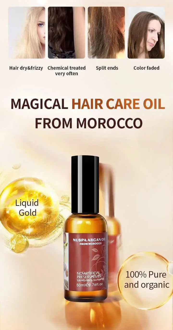 NUSPA Argan Oil Hair Oil Serum Hair Treatment - DOKAN