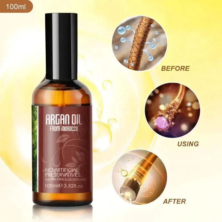 NUSPA Argan Oil Hair Oil Serum Hair Treatment - DOKAN