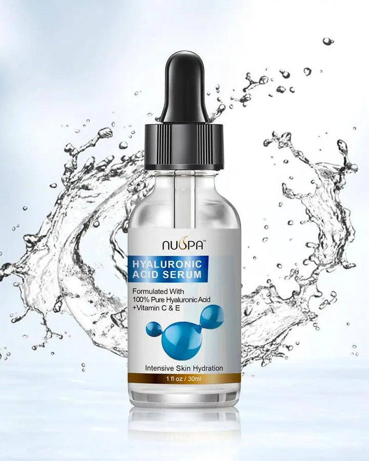 Nuspa 100% Pure Hyaluronic Acid Serum for Face Neck Body with Vitamin C Vitamin E for Skincare Hydrate, Moisturize, Plump Skin, Reduce Wrinkles, Anti Aging Serum - DOKAN