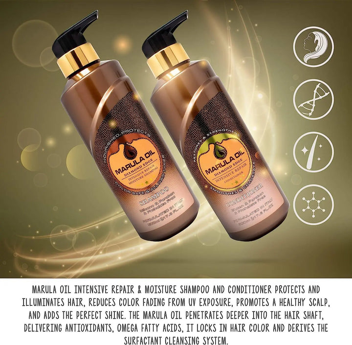 Nuspa Marula Professional Natural Oil Deep Hydrating Shampoo and Conditioner Set Sulfate Paraben Free 500 ML - DOKAN