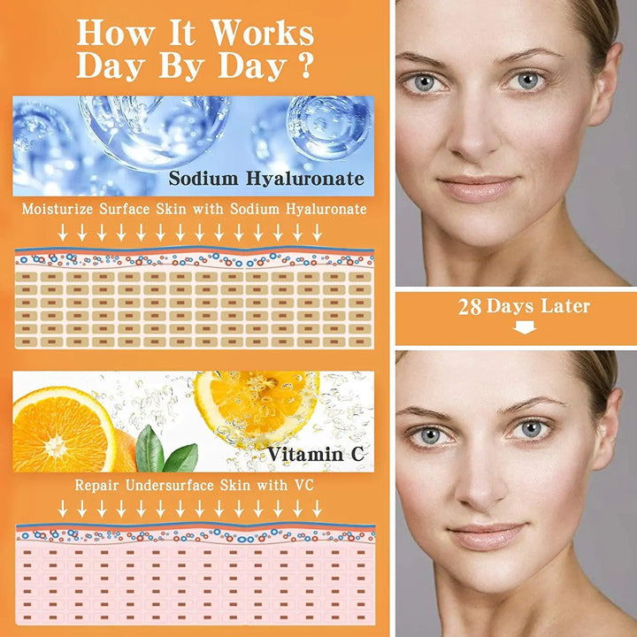 Nuspa Organic Vitamin C Serum for Face 31% Vitamin C Facial Anti Aging Serum Reduces Age Spots , Face Dark Spots, Sun Damage, Skin Brightening with Hyaluronic Acid and Astaxanthin - DOKAN