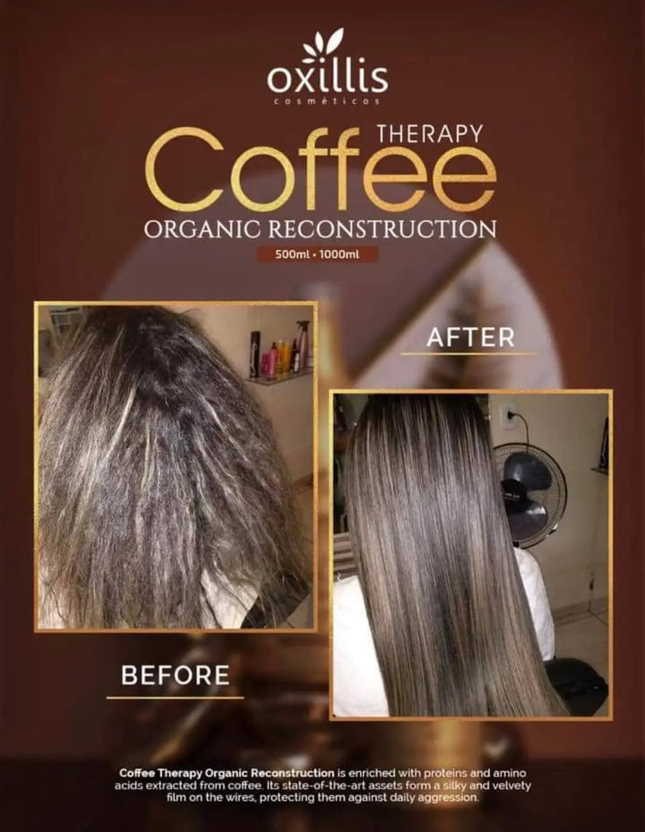 OXILLIS Coffee Therapy Brazilian Protein Hair Straightener 1000 ML - DOKAN