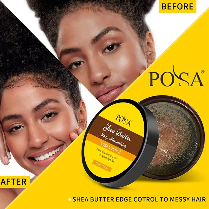 POSA Instant Control Edge Control,Hair Wax, 48 hours Lasting Natural Tea Tree Oil Deep Moisturizing EdgeTamer, Shine Smooth Hair Styling Gel with Shea Butter,Jojoba Oil 120 ML - DOKAN