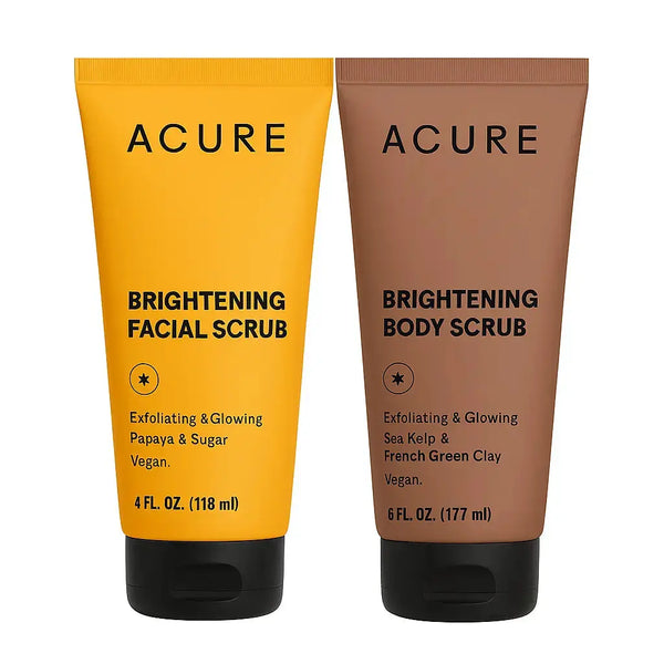 ACURE Brightening Skincare Duo Bundle – Facial Scrub + Body Scrub ACURE JOLIE'S