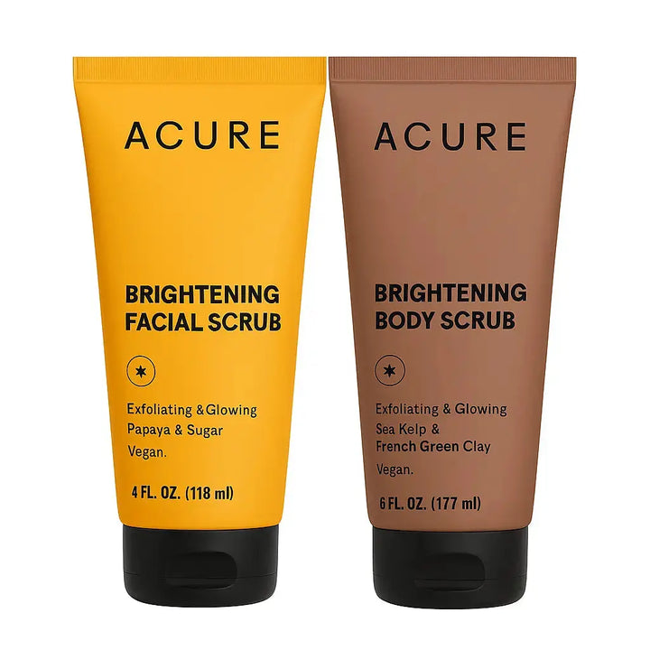ACURE Brightening Skincare Duo Bundle – Facial Scrub + Body Scrub ACURE JOLIE'S