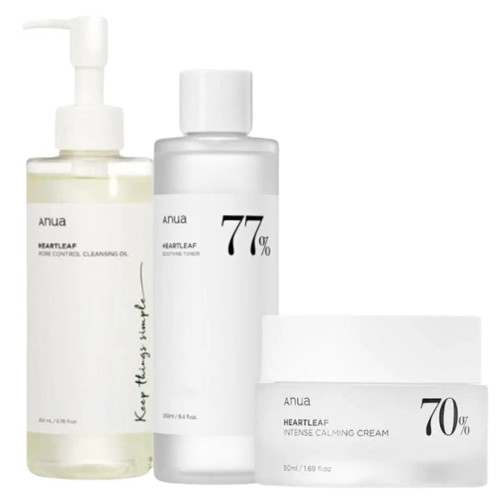 DOKAN ANUA Heartleaf Set Toner, Cleansing Oil and Cream Anua