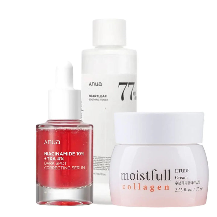 DOKAN ANUA Niacinamide, Soothing Toner and Etude Moistfull Collagen ANUA + ETUDE