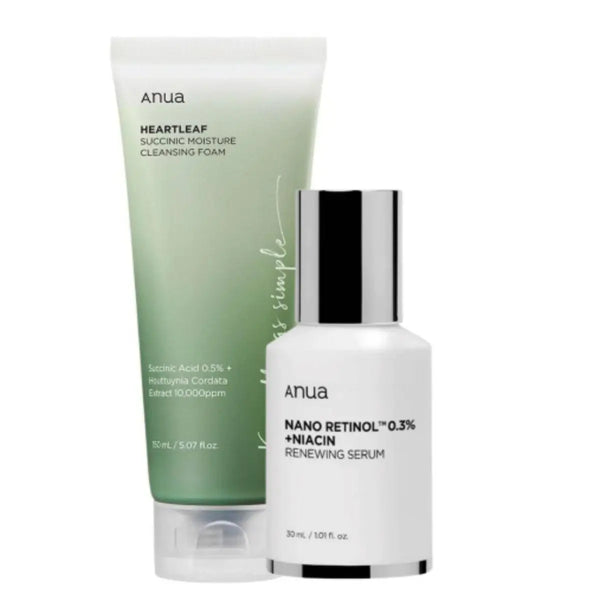 DOKAN ANUA Renewing Serum & Cleansing Foam Set anua