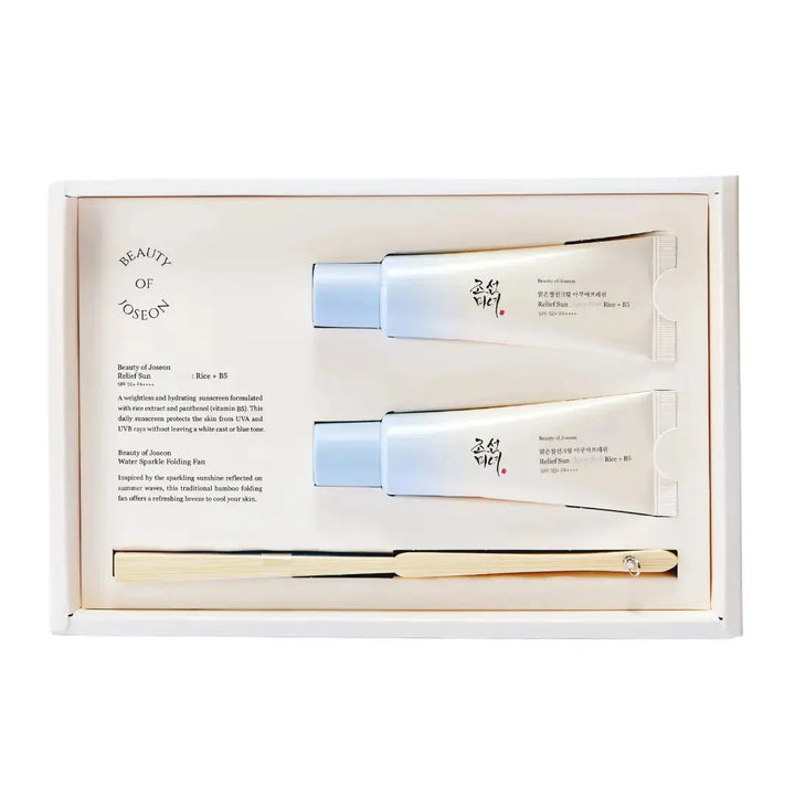 Beauty of Joseon Relief Sun Aqua-fresh Rice+B5 (SPF50+ PA++++) Special Edition Set (50ml+50ml+fan) Beauty of Joseon JOLIE'S