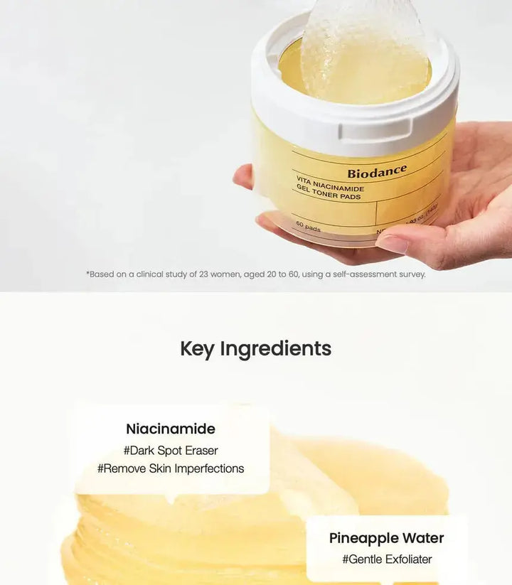 BIODANCE Vita Niacinamide Gel Toner Pads ( 60 pads ) Medicube JOLIE'S
