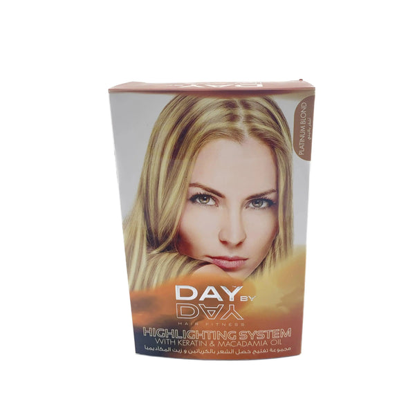 DAY BY DAY Hair Fitness Highlighting System With Keratin & Macadamia Oil Platinum Blond - DOKAN
