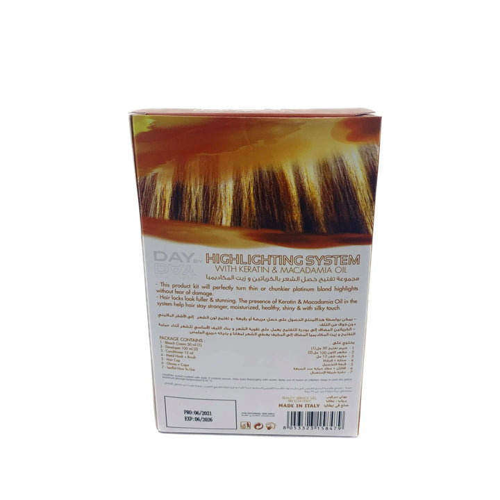 DAY BY DAY Hair Fitness Highlighting System With Keratin & Macadamia Oil Platinum Blond - DOKAN