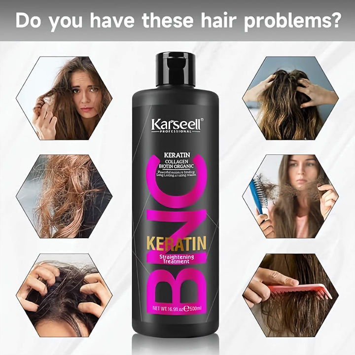 DOKAN KARSEELL Brazilian Keratin Treatment Complex Blowout Collagen BIotin Organic Hair Straightening Conditioner 500 ml KARSEELL