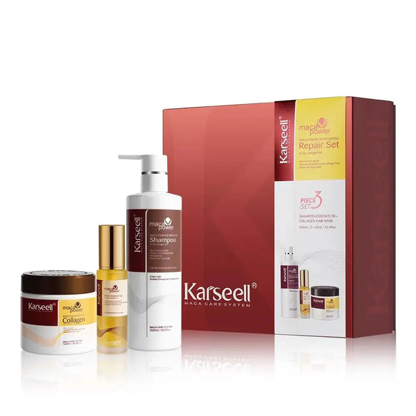 KARSEELL Maca Essence Moisturizing Repair Set – Shampoo + Essence Oil + Collagen Hair Mask KARSEELL JOLIE'S
