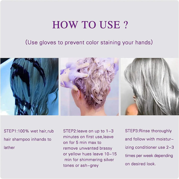 NUSPA 3 Minutes Purple No Yellow Shampoo Moisturizing Shimmer Correction Sulfate Free Argan Oil Keratin Protein Infused for Color Correction 500 ML - DOKAN