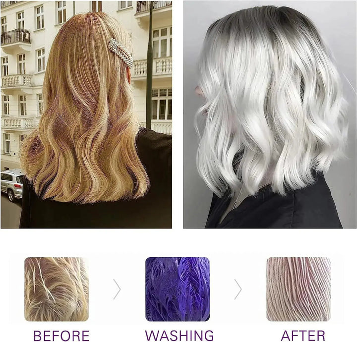 NUSPA 3 Minutes Purple No Yellow Shampoo Moisturizing Shimmer Correction Sulfate Free Argan Oil Keratin Protein Infused for Color Correction 500 ML - DOKAN