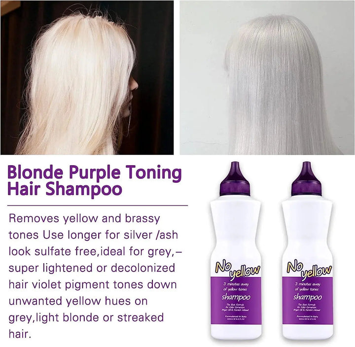 NUSPA 3 Minutes Purple No Yellow Shampoo Moisturizing Shimmer Correction Sulfate Free Argan Oil Keratin Protein Infused for Color Correction 500 ML - DOKAN