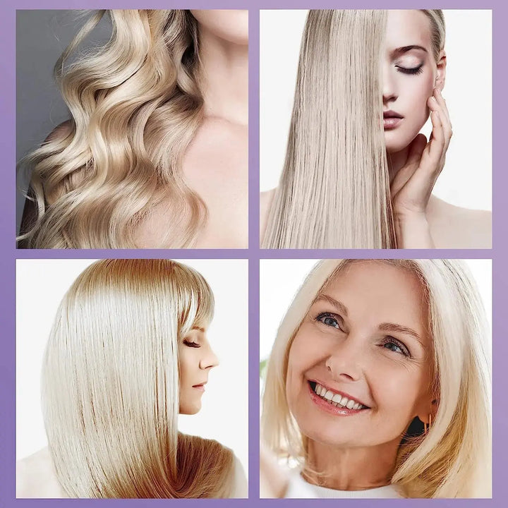 NUSPA 3 Minutes Purple No Yellow Shampoo Moisturizing Shimmer Correction Sulfate Free Argan Oil Keratin Protein Infused for Color Correction 500 ML - DOKAN