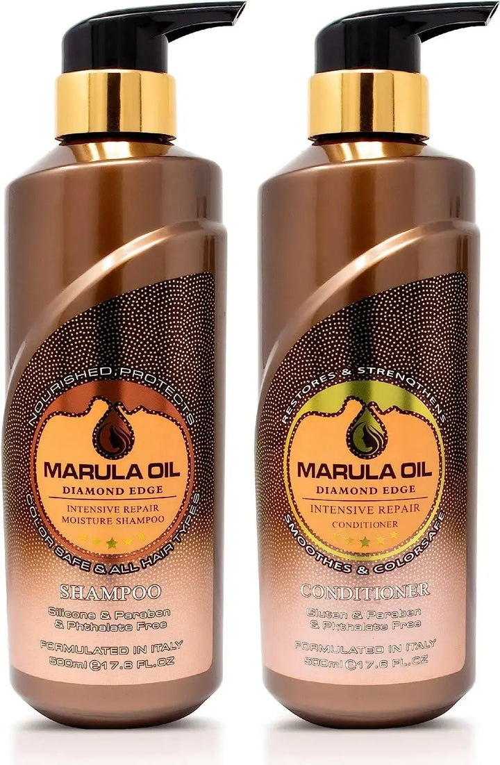 Nuspa Marula Professional Natural Oil Deep Hydrating Shampoo and Conditioner Set Sulfate Paraben Free 500 ML - DOKAN