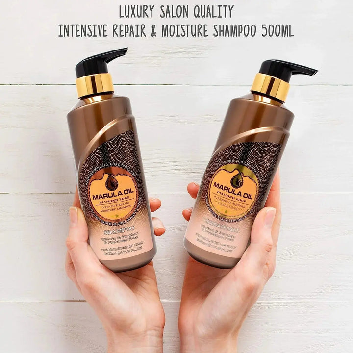 Nuspa Marula Professional Natural Oil Deep Hydrating Shampoo and Conditioner Set Sulfate Paraben Free 500 ML - DOKAN