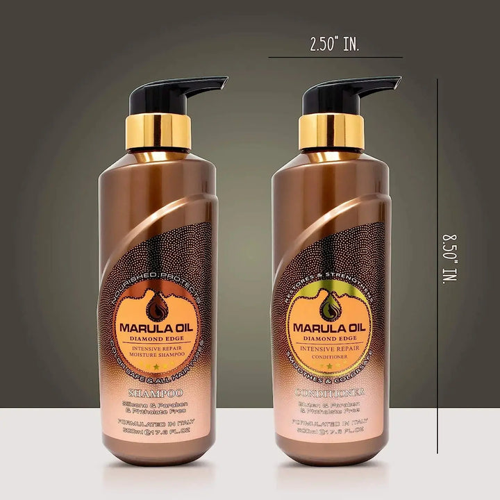 Nuspa Marula Professional Natural Oil Deep Hydrating Shampoo and Conditioner Set Sulfate Paraben Free 500 ML - DOKAN